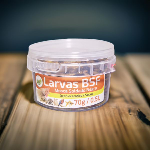 Larva Mosca Soldado Negra BSF deshidratado 70gr - Imagen 2