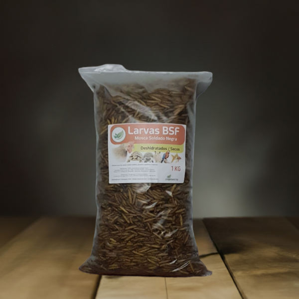 Larva Mosca Soldado Negra BSF deshidratado 1KG - Imagen 2