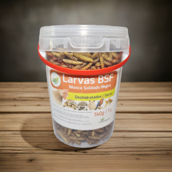 Larva Mosca Soldado Negra BSF deshidratado 140gr - Imagen 2